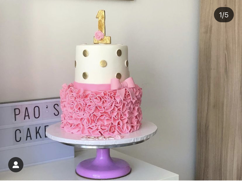 Torta primo compleanno - first birthday cake - ruffle cake