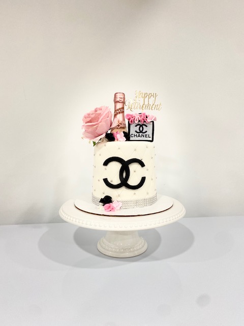 Coco Chanel Cake with cheers Bottle